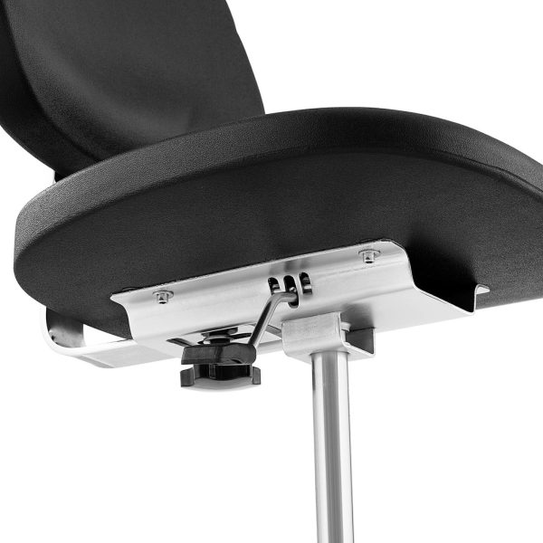 Krzesło robocze warsztatowe z oparciem CHROM do 120 kg 450-585 mm czarne - obrazek 4