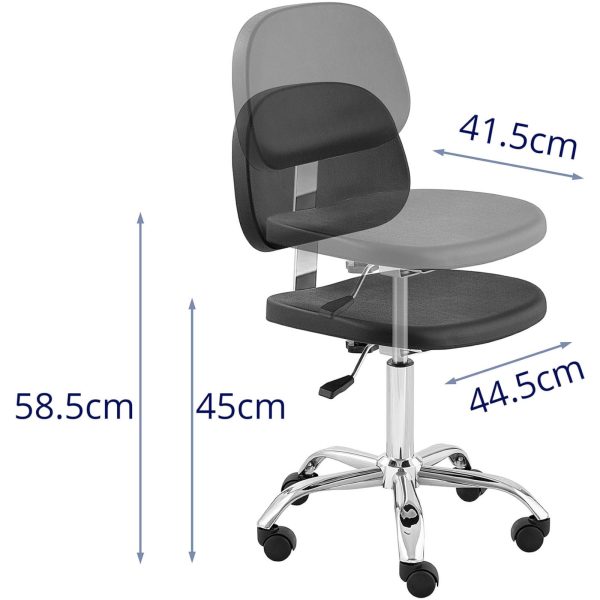 Krzesło robocze warsztatowe z oparciem CHROM do 120 kg 450-585 mm czarne - obrazek 6