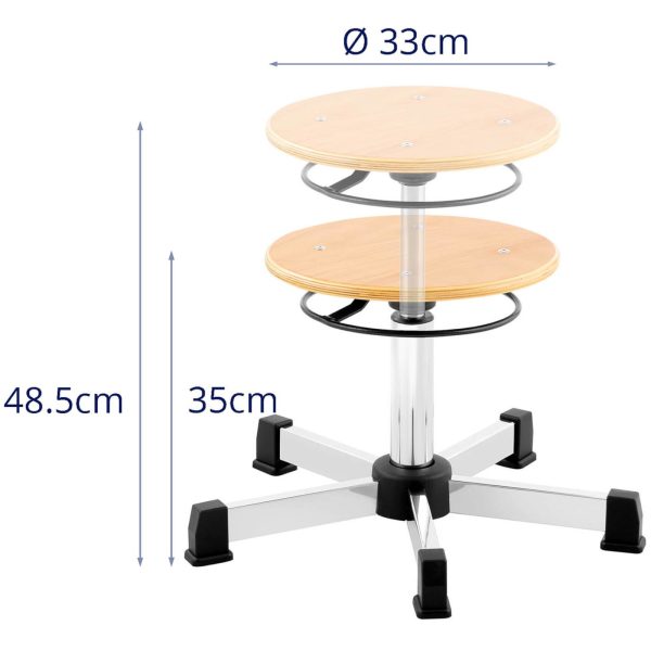 Taboret krzesło robocze warsztatowe ze sklejki CHROM do 120 kg 350-485 mm - obrazek 6