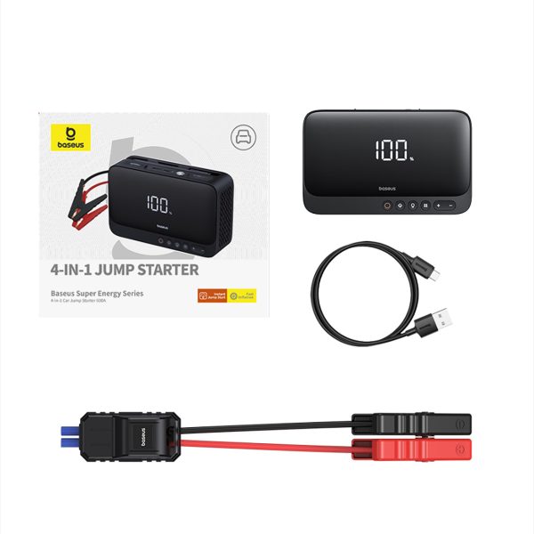 4w1 Jump starter 600A z latarką powerbankiem 6000mAh kompresorem Super Energy - czarny - obrazek 7