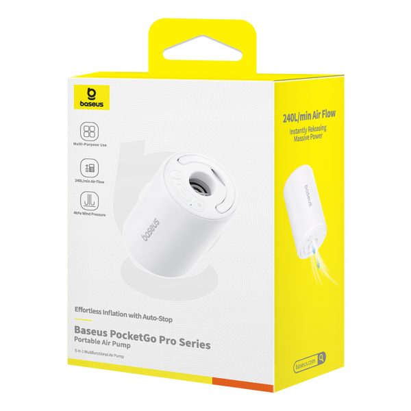 2w1 Pompka turystyczna do materaca i latarką LED PocketGo Pro - biała - obrazek 5