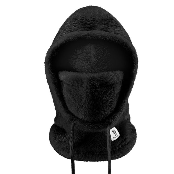 Ciepła kominiarka z futerka zimowa narciarska Arctic Velvet rozmiar L - czarna