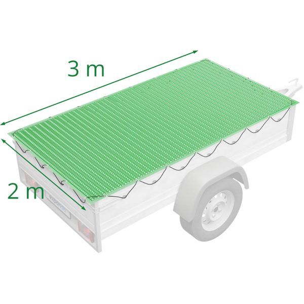 Siatka transportowa zabezpieczająca ładunek na przyczepkę drobne oczka 2 x 3 m zielona - obrazek 5