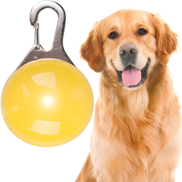 Zawieszka świecąca lampka do obroży psa plecaka roweru LED - żółta - obrazek 2