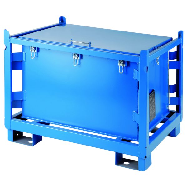 Metalowy atestowany kontener kwasoodporny skrzynia na akumulatory 120x100x91cm 500L - obrazek 2
