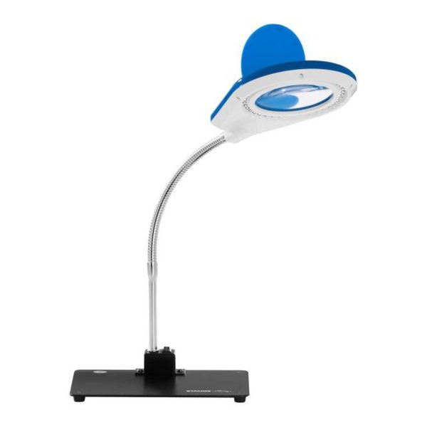 Lampka biurkowa LED bezcieniowa ze szkłem powiększającym 5x/10x - Niebieska - obrazek 2