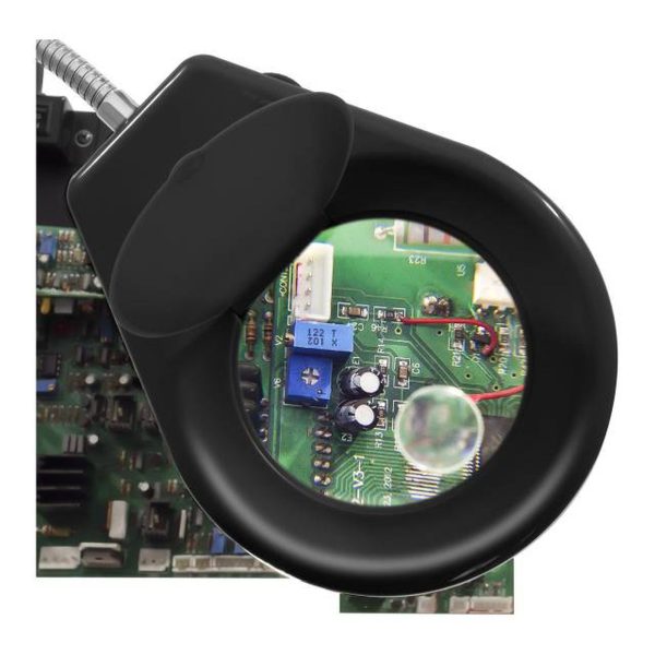 Lampka biurkowa LED bezcieniowa ze szkłem powiększającym 5x/10x i uchwytem na płytki PCB - obrazek 6