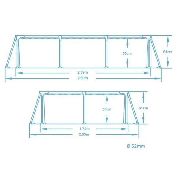Basen ogrodowy stelażowy 259x170x61 cm zestaw 15w1 Bestway 56403N - obrazek 6