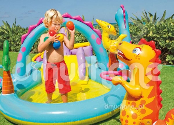 Dmuchany plac zabaw Dinozaury 302 x 229 x 112 cm INTEX 57135 - obrazek 2