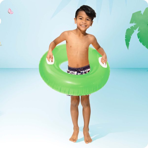 Kółko do pływania z uchwytami 76 cm zielone INTEX 59258 - obrazek 2