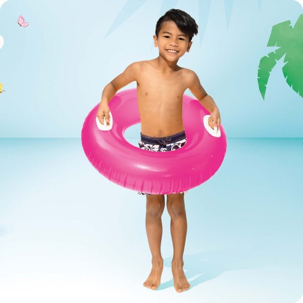 Kółko do pływania z uchwytami 76 cm różowe INTEX 59258 - obrazek 2