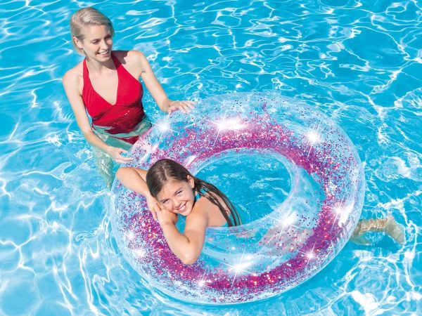 Koło do pływania brokatowe INTEX 56274 różowy - obrazek 6