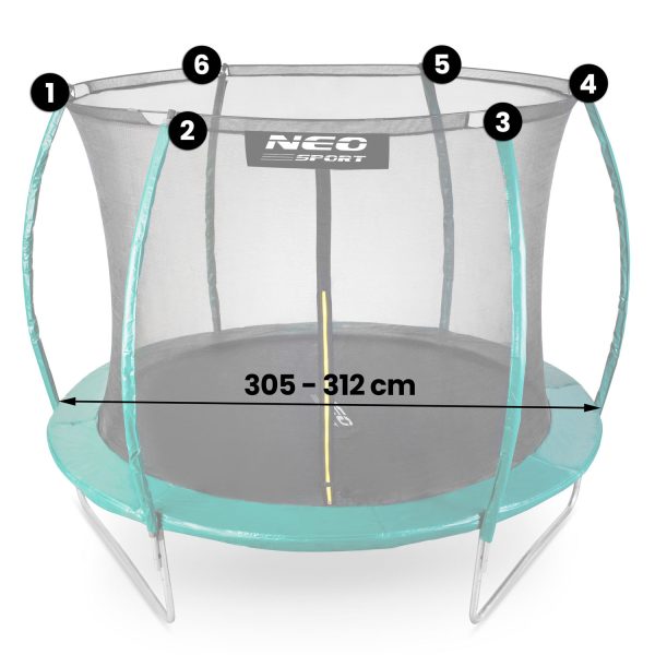 Siatka wewnętrzna do trampolin 312 cm 10ft Neo-Sport - obrazek 2