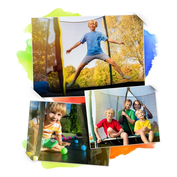 Trampolina ogrodowa 10ft/312cm z siatką, profilowanymi słupkami i drabinką - obrazek 4