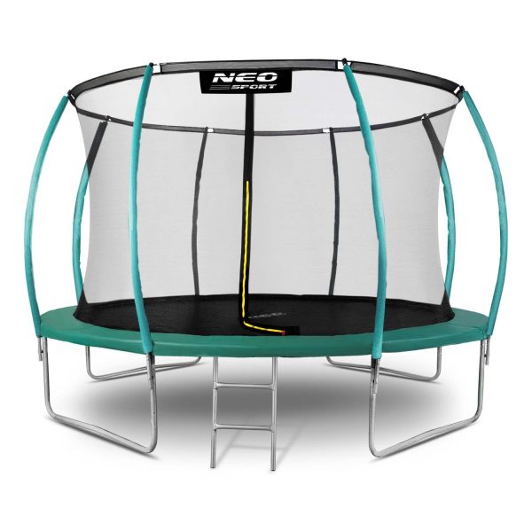 Trampolina ogrodowa 10ft/312cm z siatką zewnętrzną i drabinką Neo-Sport - obrazek 3