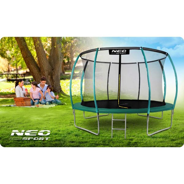 Trampolina ogrodowa 10ft/312cm z siatką zewnętrzną i drabinką Neo-Sport - obrazek 6