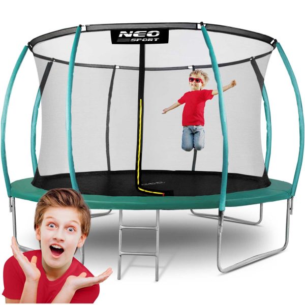 Trampolina ogrodowa 10ft/312cm z siatką zewnętrzną i drabinką Neo-Sport